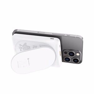 Ulkoinen akku yhteensopiva MagSafe:lle Forcell F-Energy MagStand F10K2 QC3.0 PD 5A 20W 10000 mAh valkoinen