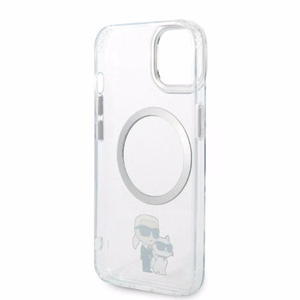 Karl Lagerfeld suojakuori iPhone 14 Plus 6.7":lle KLHMP14MHNKCIT läpinäkyvä kovakuori MagSafe IML NFT Karl&Choupette