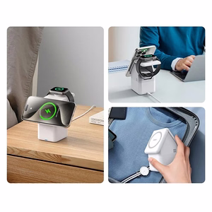 Duzzona W20 15W 4-in-1 langaton laturi iPhone/AirPods/Apple Watch yhteensopiva yölampulla - valkoinen