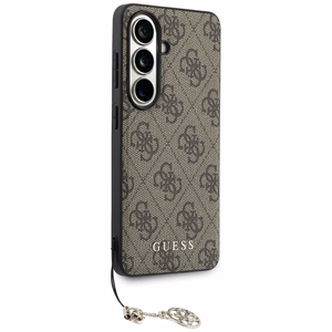 Guess Suojakuori 4G Classic Logo Charm MagSafe Samsung Galaxy S26 -puhelimelle ruskea