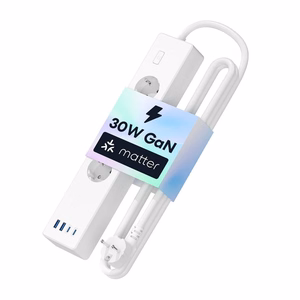 Meross MSP844(EU) älykäs pikalaturi jatkojohto, 4 pistorasiaa + 2x USB-A + 2x USB-C (Matter)