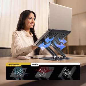 Wozinsky WRS-CPY84SB 360 Alumiininen Kannettavan ja tabletin teline + ilmainen älypuhelinteline - musta