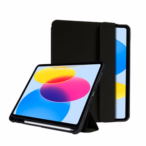 Crong FlexFolio folio-suojakuori iPad 11" (2025) / iPad 10.9" (2022) -laitteelle, Apple Pencil -pidikkeellä, musta