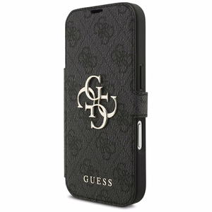 Guess Book 4G Metal Logo -lompakkokotelo iPhone 18 Pro / 17 Pro -malleille, musta