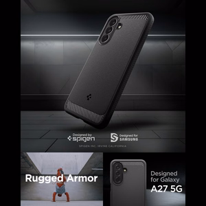 Spigen Rugged Armor -suojakuori mallille Samsung Galaxy A27 5G – mattamusta