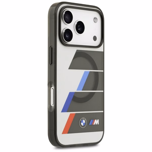 BMW M IML Metal Buttons Tricolor Lines MagSafe Suojakuori iPhone 17 Pro Max -puhelimelle - harmaa