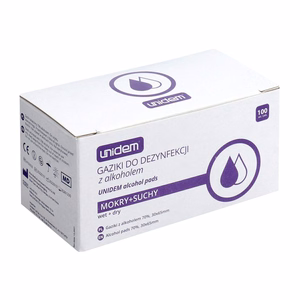UniDem wet and dry cleaning wipes for LCD screens and glasses, 100 pcs. (50 + 50)