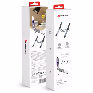 Pöytäteline kannettavalle tietokoneelle ja tabletille taitettava Forcell F-Grip Fold Stand H Pro harmaa