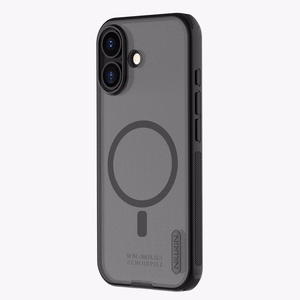 Nillkin Super Frosted Shield Pro Magneettinen Suojakuori MagSafe-yhteensopiva iPhone 17:lle - Puoliläpinäkyvä musta