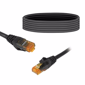 CAT6e UTP verkkokaapeli (patchcord) 10m musta