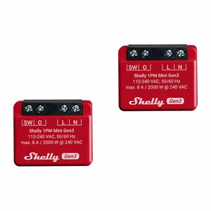 2 kpl sarja Shelly 1PM Mini Gen4 Zigbee/Matter -ohjaimia