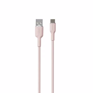 Puro Soft USB-A - USB-C Kaapeli 1.5m - vaaleanpunainen
