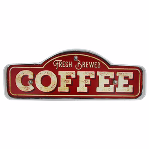 RETRO metallikyltti LED Fresh Brewed Coffee Forever Light