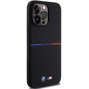 BMW M Silikoninen Pattern MagSafe Suojakuori iPhone 15 Pro Maxille - musta