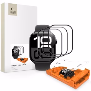 Tech-Protect Easy Set Flex+ 3-Pack Karkaistu lasi Apple Watch 40mm:lle - Musta
