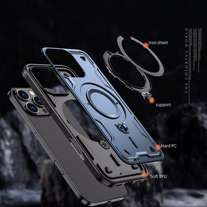 Hybrid Armor Trendy Suojakuori MagSafella iPhone 16 Pro:lle - Sininen