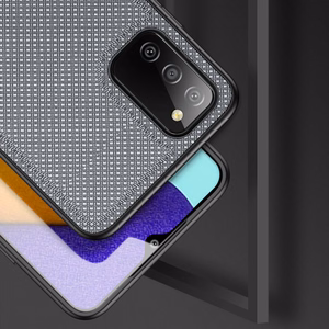 Dux Ducis Fino kotelo päällystetty nylon materiaalia Samsung Galaxy A03s harmaa