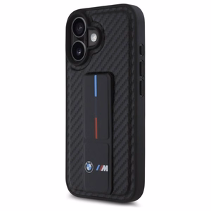 BMW M Grip Stand Smooth and Carbon Suojakuori iPhone 16:lle - Musta