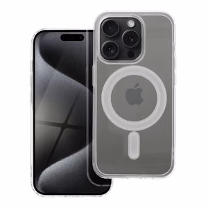 Suojakuori iPhone 15 PRO:lle Clear Mag Cover (STR) yhteensopiva MagSafen kanssa läpinäkyvä
