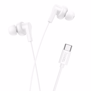 Hoco M114 langalliset nappikuulokkeet USB-C mikrofonilla - valkoinen