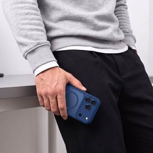 Tech-Protect MagPeak MagSafe CC suojakuori malleille iPhone 18 Pro Max / 17 Pro Max, matta tummansininen