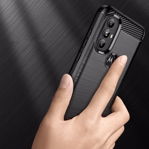 Carbon Case Joustava suojakotelo Motorola Moto G Power 2022 musta