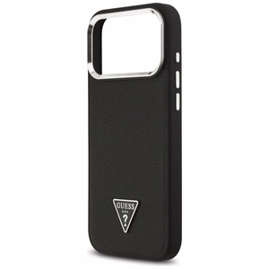 Guess Grained Triangle Logo MagSafe -suojakuori iPhone 17 Pro Max - musta