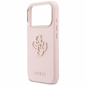 Guess PU FW Resin Logo Suojakuori iPhone 17 Pro Max 6,9" - Vaaleanpunainen