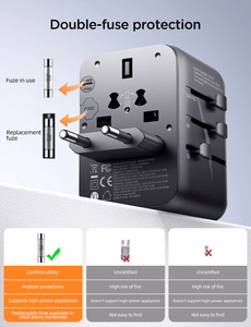 Universal Travel Charger Joyroom JR-TCW01 15W 3xUSB-A/USB-C black