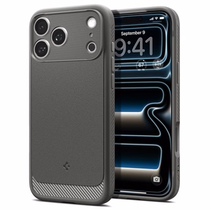 Spigen Rugged Armor MagSafe -suojakuori iPhone 17 Pro Max / 18 Pro Max -malleille, harmaa