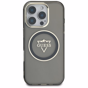 Guess Hardcase MagSafe IML Metal Mountain Logo Suojakuori iPhone 16 Pro 6,3":lle - musta