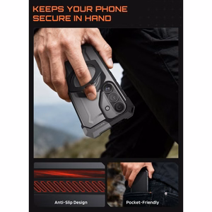 Supcase UB Grip Mag MagSafe Suojakuori Samsung Galaxy S26:lle - Musta