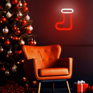 Neon LED CHRISTMAS SOCK white red FLNE23 Forever Light