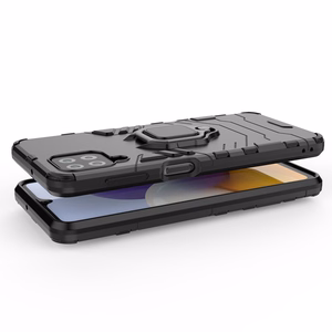 Ring Armor Case Kickstand Kova Rugged Cover Samsung Galaxy A22 4G sininen sininen
