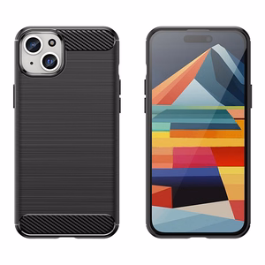 Joustava hiilikuitukuvioinen Suojakuori iPhone 15 Plus:lle Carbon Case - musta