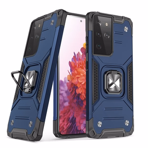 Wozinsky Ring Armor kova hybridi tapauksessa kansi + magneettinen haltija Samsung Galaxy S22 Ultra sininen