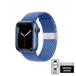 Crong Wave Band braided strap for Apple Watch 38 / 40 / 41 mm and 42 mm (Series 10 / 11), blue