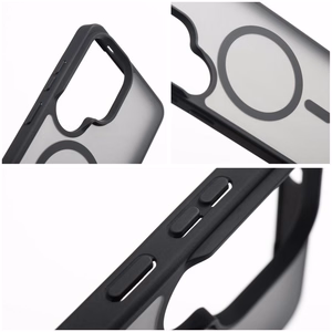 Musta Forcell F-Protect Smoke Hybrid Premium Lite suojakuori Samsung A06 / A07 / A08 -puhelimille, MagSafe-yhteensopiva