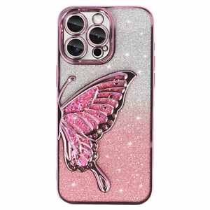 Tel Protect Butterfly Water Suojakuori iPhone 17 Pro Max:lle vaaleanpunainen