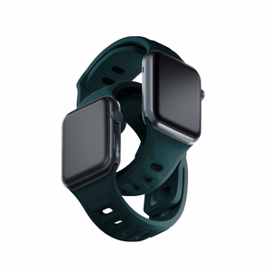 3mk-silikoniranneke Apple Watchille, 38/40/41/42 mm, Evergreen, pieni koko