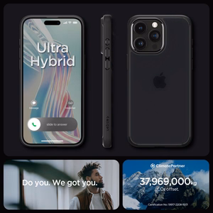 Spigen Ultra Hybrid iPhone 15 Pro Suojakuori - Kirkas Musta