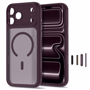 Tech-Protect MagPeak MagSafe CC suojakuori malleille iPhone 18 Pro Max / 17 Pro Max, matta tumma kirsikanvärinen