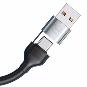 3mk Hyper Cable N-SERIES 6 in 1 USB-C / USB-A to USB-C / Lightning / Micro 1.2m QC 3.0 9V / 2A 18W - musta