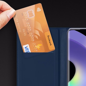 Dux Ducis Skin Pro suojakuori Samsung Galaxy A54 5G:lle läppäsuojus korttilokerolla lompakko jalusta musta