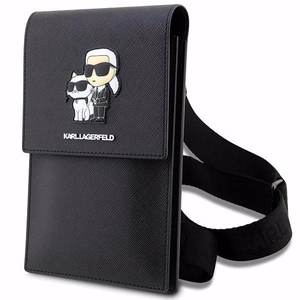 Karl Lagerfeld puhelinlaukku KLWBSAKCPMK musta kovakuori Phone Pounch Universal Saffiano K&C NFT