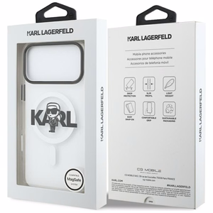 Karl Lagerfeld IML Karl Sketch Logo MagSafe Suojakuori iPhone 17 Pro Max:lle - Läpinäkyvä