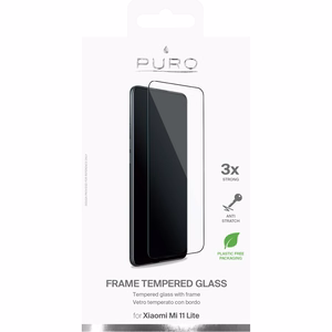 Puro Frame tempered-glass screen protector for Xiaomi Mi 11 Lite, black frame