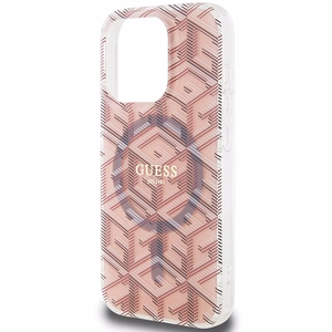 Guess IML GCube MagSafe Suojakuori iPhone 15 Pro:lle - vaaleanpunainen