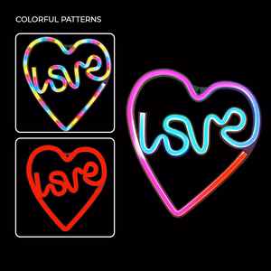 Neon LED RGB LOVE IN HEART FLRN02 + kaukosäädin Forever Light