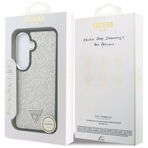 Guess suojakuori Fixed Glitter Triangle MagSafe Samsung Galaxy S26:lle hopea